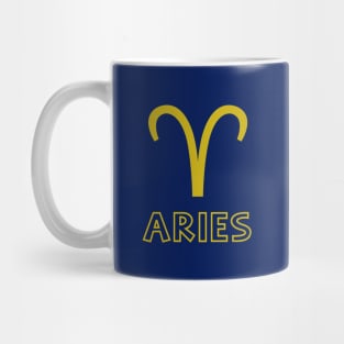 Astrology Aries Sign Symbol Gold Mug